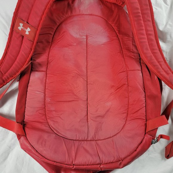 Under Armour Hustle 4.0 Red Backpack Expandable Lightweight Casual Travel - Picture 3 of 13